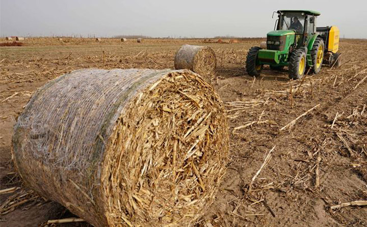 秸稈打捆機(jī)將秸稈進(jìn)行打捆 秸稈打捆機(jī)將秸稈進(jìn)行打捆