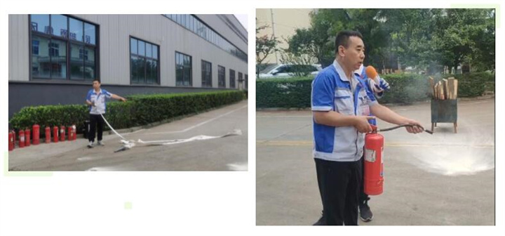 隨后，集團消防安全員為廣大職工講解滅火器和消防水槍的使用方法，并現場演示。廣大員工積極參與到教學演練當中，進一步鞏固消防培訓知識。